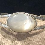Sterling Silver Vintage BARSE  Mother of Pearl Cuff Bracelet Photo 0