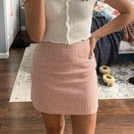 Houndstooth  Pink Mini Skirt Photo 3