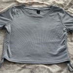 SheIn  light blue ribbed ruched sides Crop Top, size M Y2K vacation beach summer Photo 5