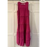 J.Jill pleated tiered midi dress rasberry size M Pink Size M Photo 2