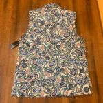 kim rogers Kim Roger’s vest NWT size Large white floral paisley zip up E Core Vest pockets Photo 7