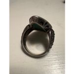 Real Turquoise Sterling Silver Ring • Marquise Statement • Size 8 Photo 3