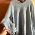 J.Crew Merino Wool High-low Waffle Sweater In Supersoft Yarn Baby Blue Size XXL Photo 1