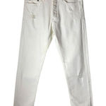 The Kooples Jeans Women 30 White Distressed Denim Fitted Tapered Designer Photo 0
