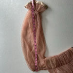 Akira  Sheer Mesh Puff Sleeve Corset Top Blush Pink Size S Photo 5