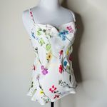 Parker  White Floral Silk Camisole Photo 1