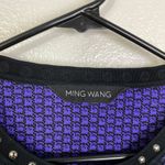 Ming Wang Jacket Medium Womens Purple Black Embroidered Knit Studded Career Photo 8