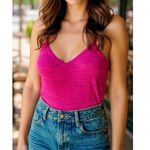 Sézane  Yoran Knit Top, Fuchsia, XL Photo 1