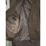 Saddlebred  Brown Herringbone Blazer, Men's 42L Sport‎ Coat, Two Button Jacket Photo 6
