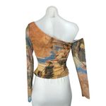 Princess Polly  Multicolor Angel Print Off Shoulder Long Sleeve Crop Blouse Top 4 Photo 1