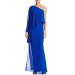 Laundry by Shelli Segal Colorful One Shoulder Chiffon Long Evening Gown Blue Size 2 Laundry Formal Dress Photo 10