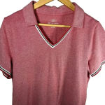 T by Talbots UPF 50 PIQUE‎ POLO SHIRT Large Red Photo 3