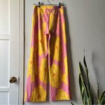ZARA •floral wide leg pink pants•sz M Photo 2