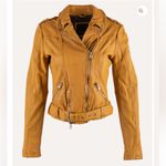 Mauritius Wild 2 RF Leather Moto Jacket Lambskin Sunrise Yellow Medium EUC Photo 13