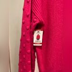 Vince Camuto NWT Size XL Pink Ribbed Knit Bauble Sleeve Oversized Sweater Photo 10