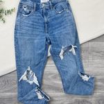 Abercrombie & Fitch High Rise Mom Jeans Light Wash Distressed Photo 0