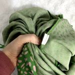 ZARA Green Pink Jacquard Spaghetti Straps Straight Neck Fitted Midi Dress L Photo 6