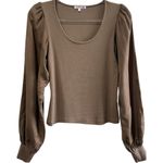 Sundry Anthropologie  Mixed Media Top Long Sleeve Bell Sleeve Shirt Sz 2 / Medium Photo 1