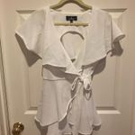 Lulus Lulu’s aldrin white ruffled backless wrap skort romper Photo 5