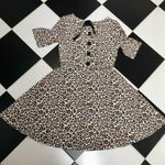 Duffield Lane Fit & Flare Skater Mini Dress Back Lace Up Ribbon Cheetah Print S Photo 2