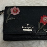Kate Spade Black Leather Floral Embellished Wallet Photo 0