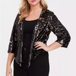 Torrid Black Rose Gold Two-Tone Sequin Drape Jacket Size 1X/2X Photo 4