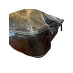 Coach  Camelia Black Distressed Leather Shoulder Bag, Silver Hardware Teal Lining Photo 6