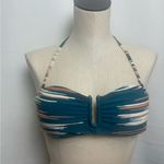 Red Carter Teal and White Bikini Top padding wrap around neck NWOT Small Blue Photo 0