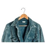 POL Jacket Corduroy Teal Size Medium Trucker Raw Hem Pockets Short Oversized Photo 2