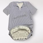 Nicole Miller Blue Pinstripe Embroidered Monkeys Shift Mini Dress Size 10 Photo 7