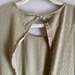 American Eagle  Long Sleeve Olive Baby Doll Open Button Back Lightweight Size XS Photo 7
