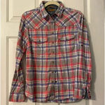 Jachs Girlfriend  Bea Plaid Flannel Snap Button Down‎ Shirt Size S Photo 2