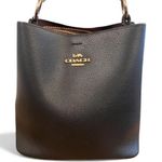 Coach Town Bucket Bag Black Pebbled Leather 9122 Gold Hardware Photo 0