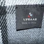 V. Fraas  grey plaid rectangular scarf with fringe Photo 2
