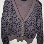Sanctuary Let's Hang Cardigan Brown Leopard Print Medium VGUC Photo 0