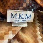 Vintage Y2K MKM Brown Chevron Earthy Cowl Neck Retro Tank Top Size 2X Photo 3