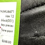 Kate Spade Kick Flare Pants Mid Rise Cropped Zip Fly Twill Black Career 12 NWT Photo 3