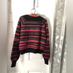 Lucky Brand  Women Striped Crewneck Long-Sleeve Sweater relaxed fit 6% wool sz M Photo 6