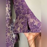 Scott Taylor purple metallic crinkle button up blouse Size L Photo 4