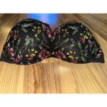 Victoria's Secret  34DDD‎ Very Sexy Push Up black Lace floral bra Leather Photo 1
