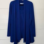 Susan Graver Women’s 2X Royal Blue Cardigan Stretchy Tank Set Photo 0