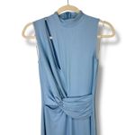 Lulus NWOT Kamara Light Blue Mesh Cutout Knotted Midi Bodycon Dress Small Photo 4