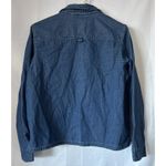 Vintage Lemon Grass Embroidered Floral Denim Shirt Women's Long Sleeve Large Blue Photo 3