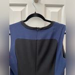 AQUA Color-block Drop Waist Pleated Women’s Dress Size 8 Black and Blue NWT Photo 4