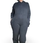 Norma Kamali Vintage 80s Black Sweatshirt Jumpsuit One Piece Loungewear Cozycore Photo 5