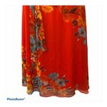MSK Blouson Red Floral Belted Maxi Dress Size 8 Ankle Length Sleeveless Photo 4