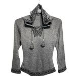 Alpaca Blend Women Sweater Small /Alpaca Pullover Fringe Jumper/Gray Winter Gray Size undefined Photo 0