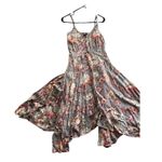Angie  Floral Spaghetti Strap Sundress Size Small Beachy Hankerchief Hem Photo 1