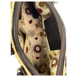 Brighton VTG Purse Brown Leather Straw Woven Double Handle Heart Boho 90s Y2K Photo 5