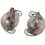 Vintage Siam Sterling Silver Screw Back Earrings, Thailand Niello Goddess Black Photo 1